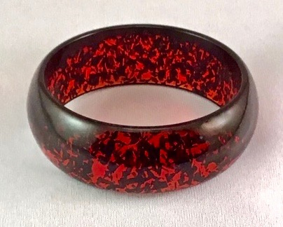 BB221 rare garnet red/black confetti bangle